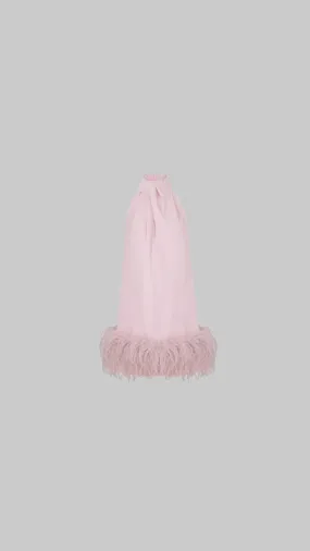 16 Arlington Cynthia Pink Feather Mini Dress