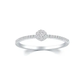 18K White Gold Diamond Ladies Ring