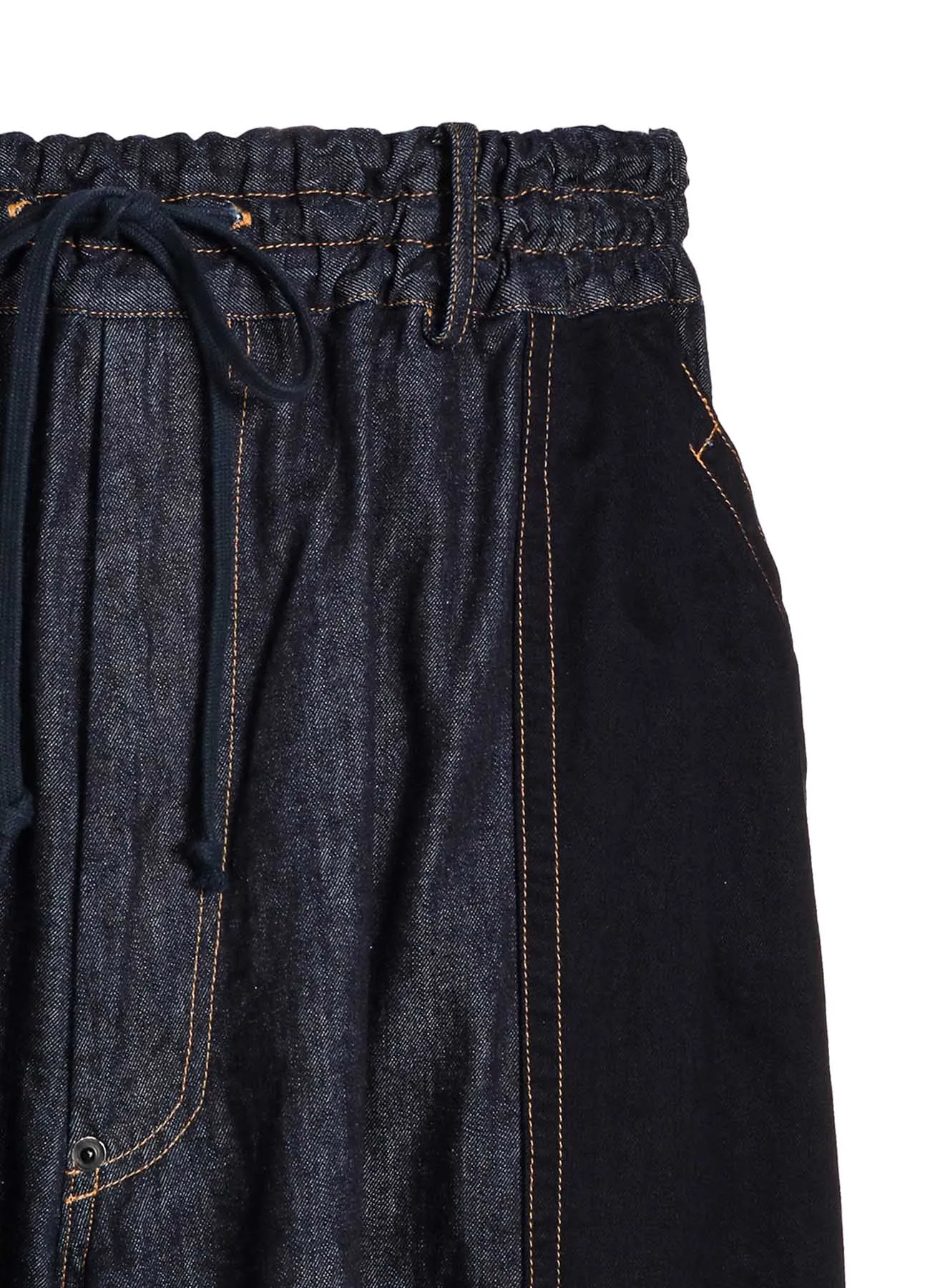 7OZ DENIM CRAZY PATCHWORK CULOTTE PANTS