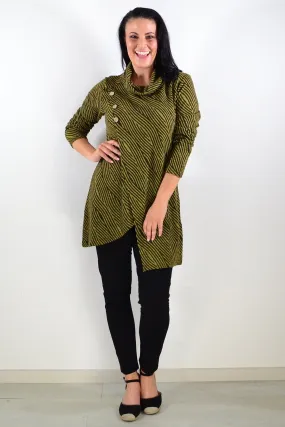 Animal Stripes Crossover Tunic Top