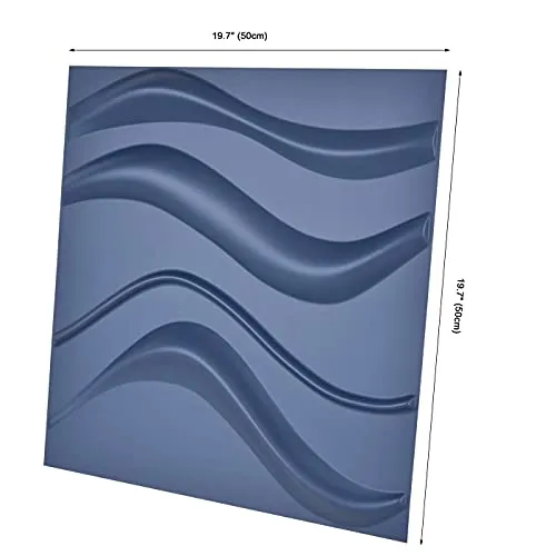 Art3d 32 Sq.Ft 3D Wall Panels, 15  Patterns Decorative 3D Panels, Blue Wave