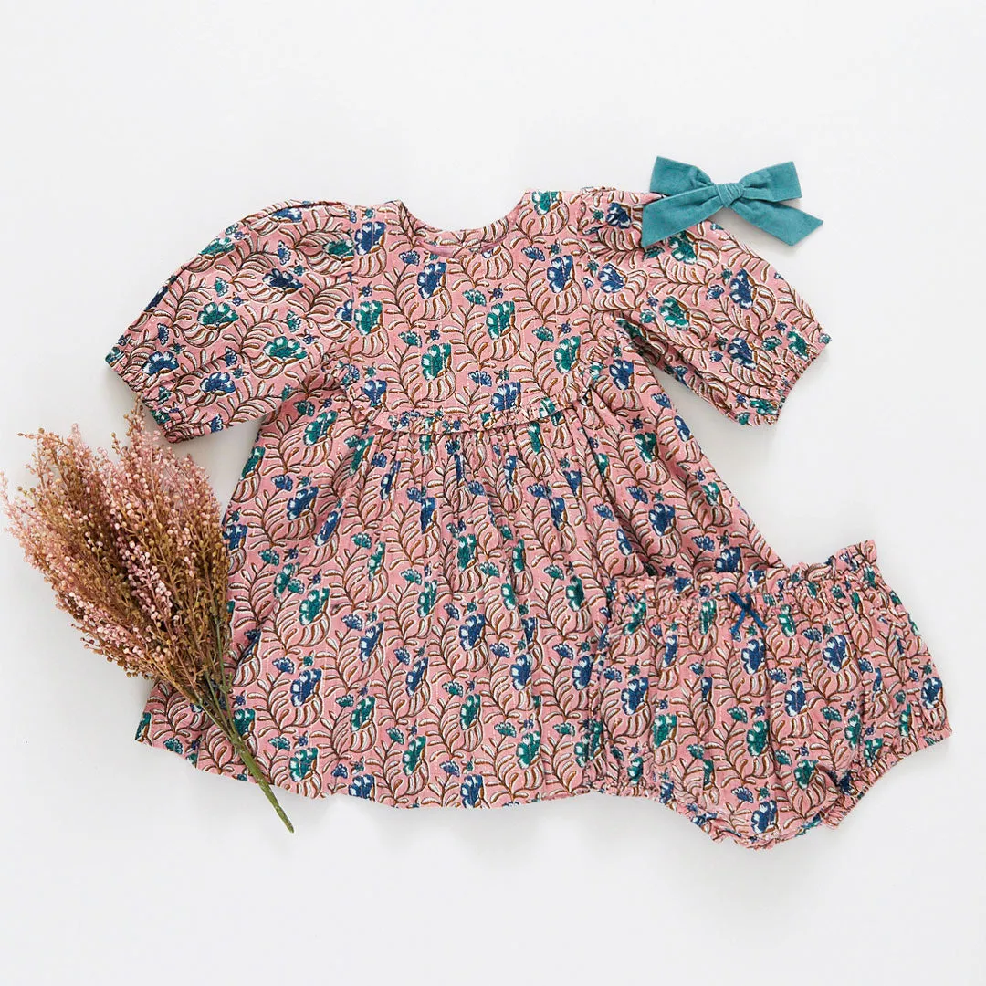 Baby Girls Rowan Dress Set - Mauveglow Vine Floral