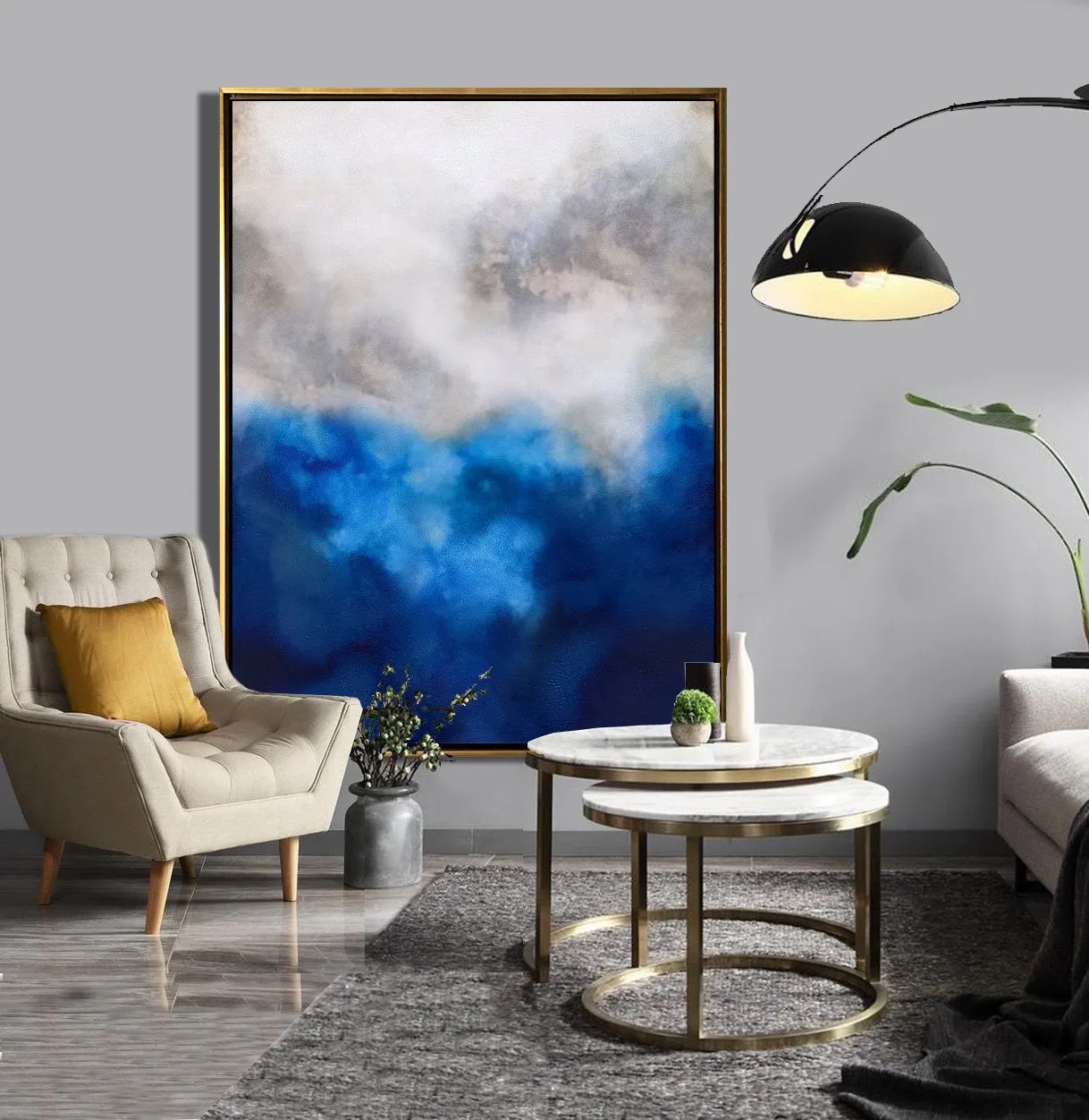 Blue Painting Abstract Painting Bedroom Art Paintings NP067