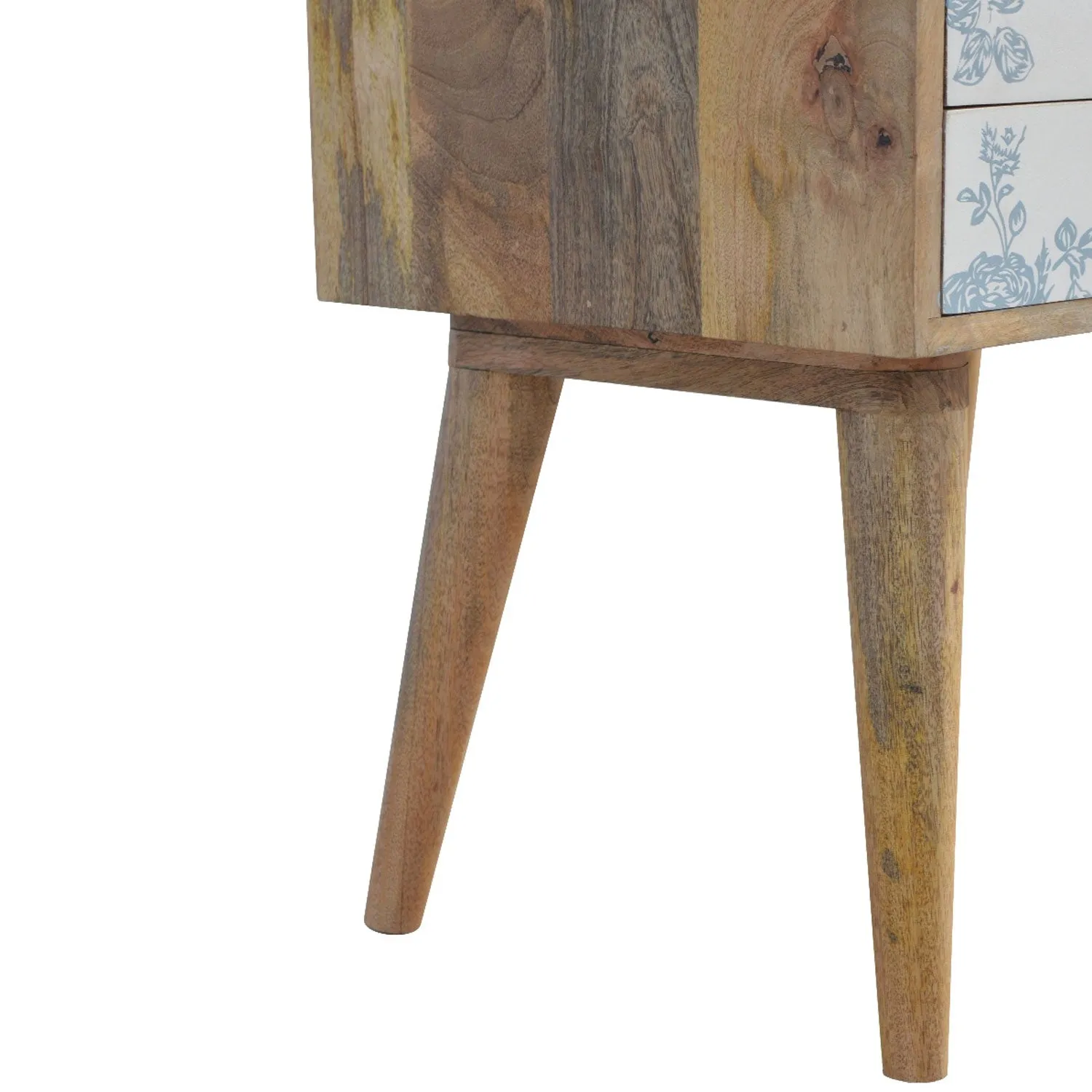 Burford Blue Floral Printed Bedside Table