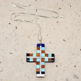 Colorful Inlay Santo Domingo Cross