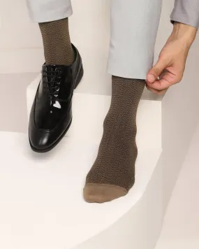 Cotton Beige Printed Socks - Tusken