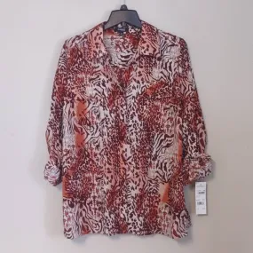 Elementz Roll Tab Animal Print Blouse