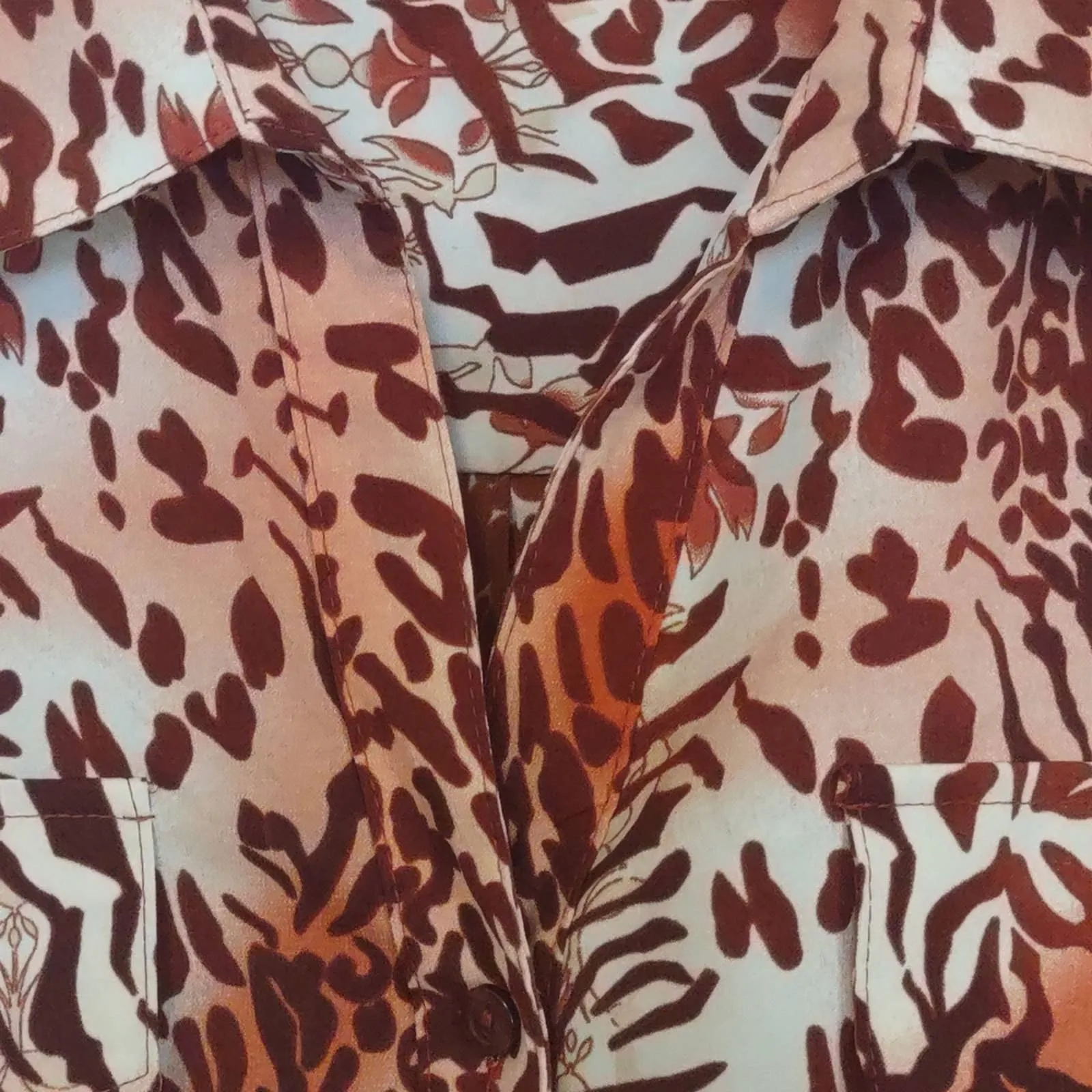 Elementz Roll Tab Animal Print Blouse