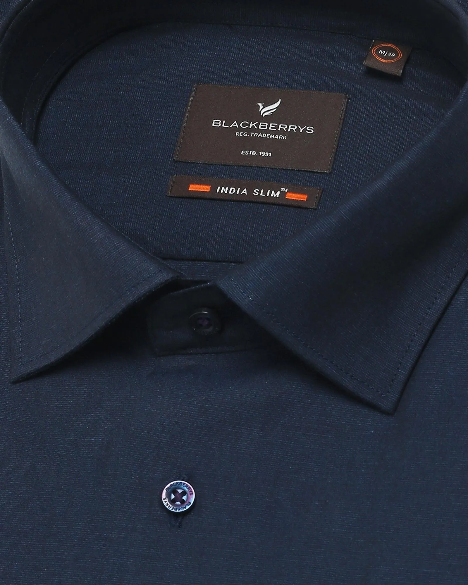 Formal Navy Solid Shirt - Retro