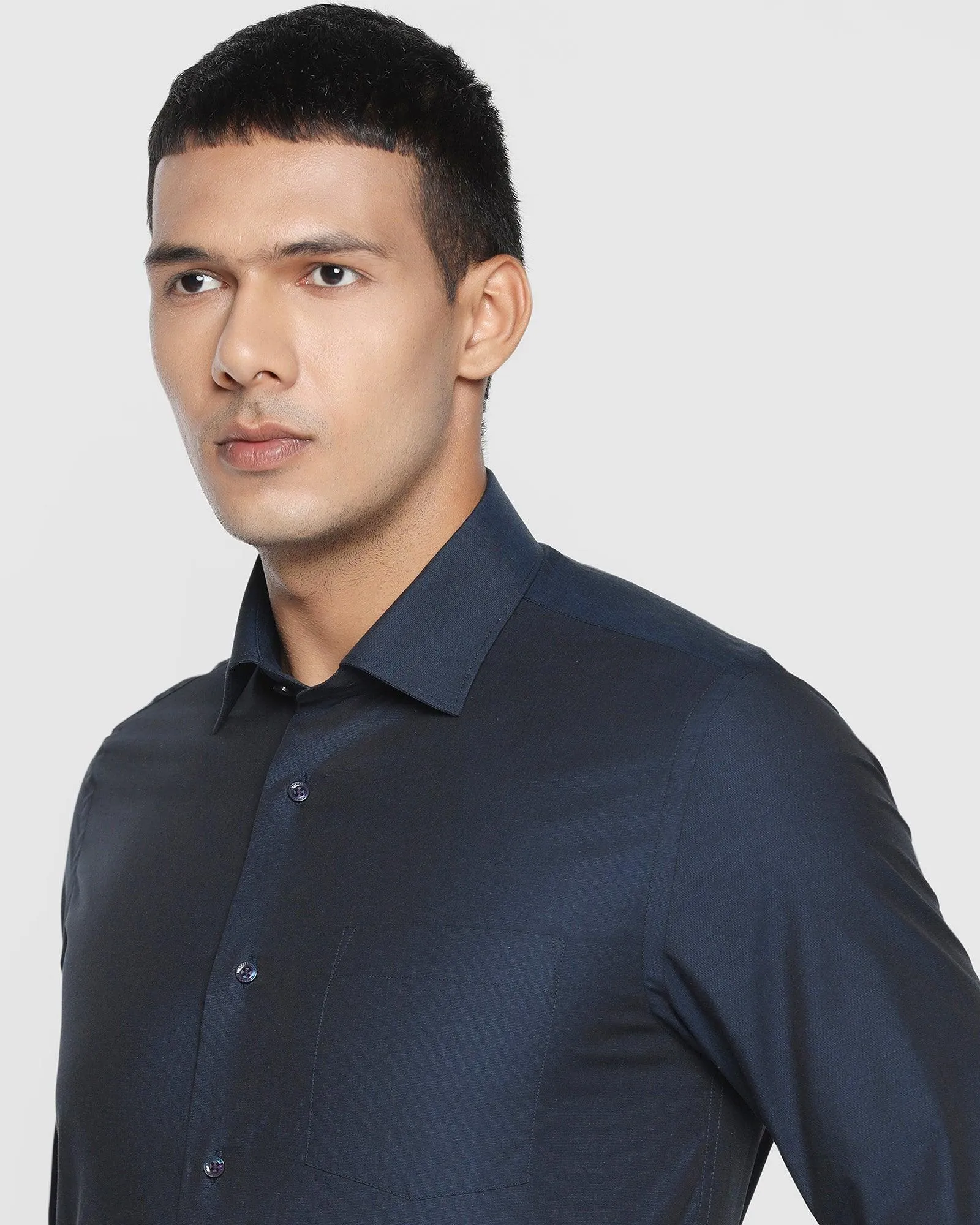 Formal Navy Solid Shirt - Retro