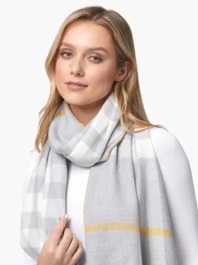 Foxford Grey and Gold Extra Fine Merino Scarf