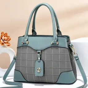 Girls Check Leather Handbags | Stylish & Functional | Makeup Bag 6910-5