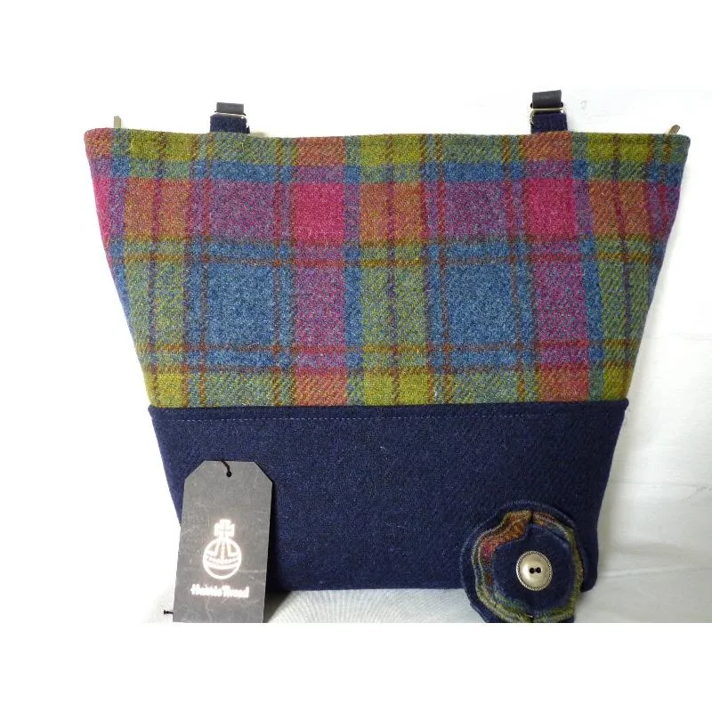 Harris Tweed Bag - Aysgarth Large Tote Bag - Navy & Multi