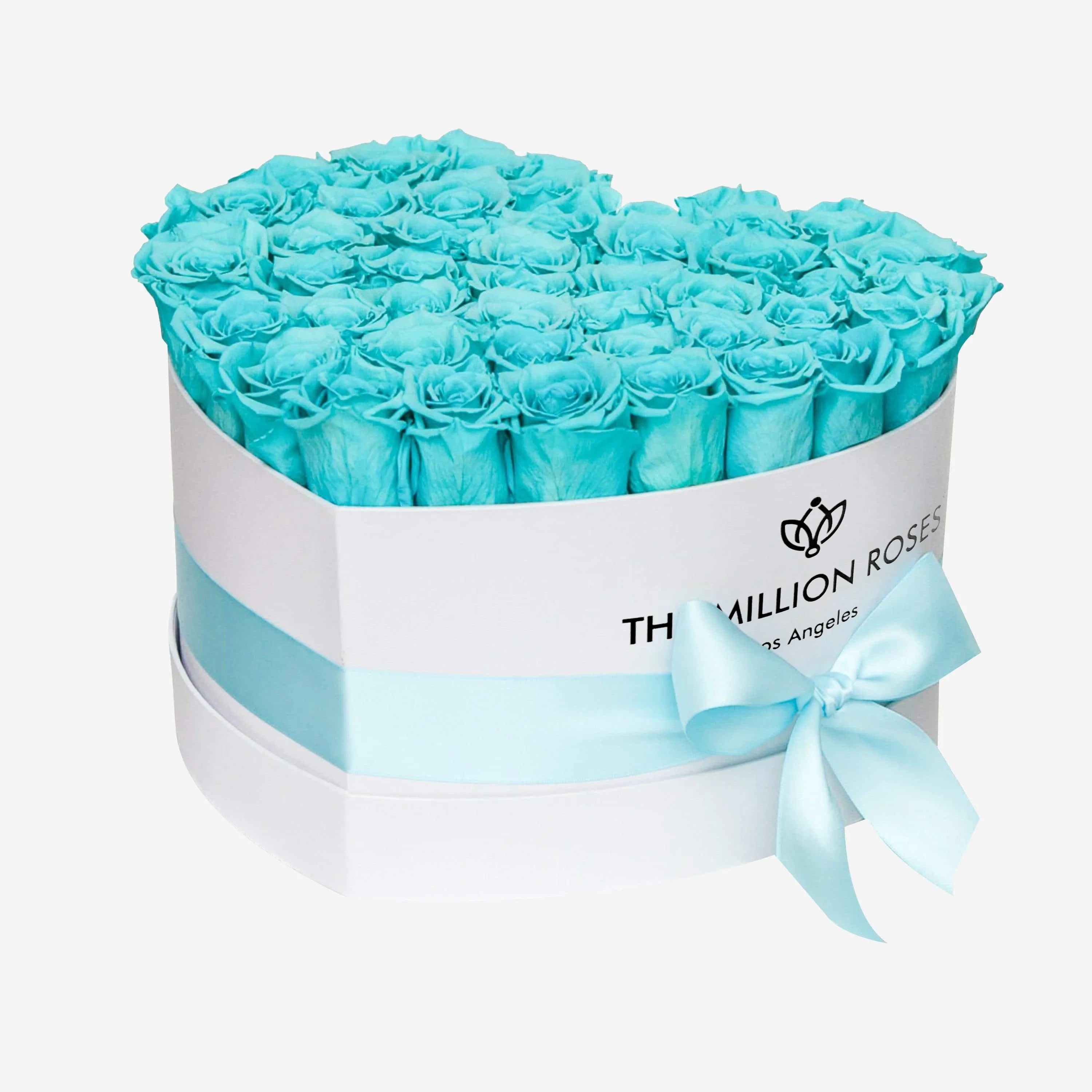 Heart White Box | Turquoise Roses