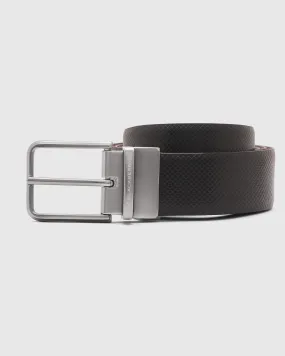 Leather Black & Brown Textured Belt - Quible