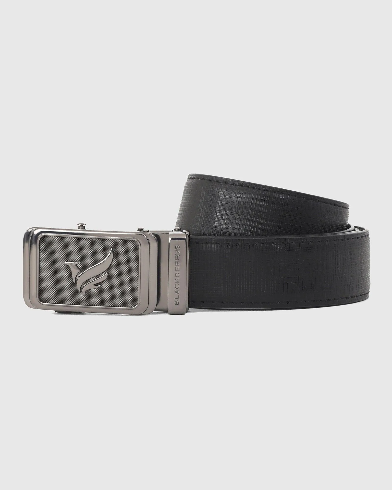 Leather Black Textured Belt - Quadren