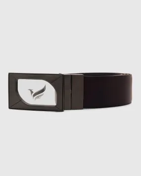 Leather Reversible Wine & Black Solid Belt - Urimon