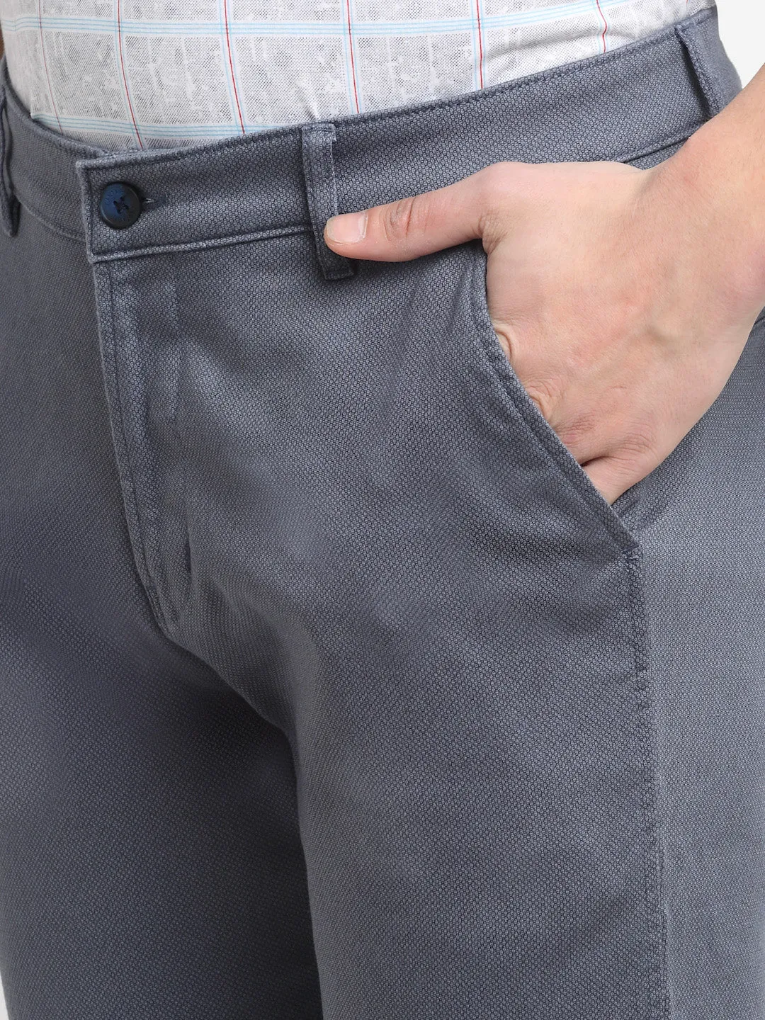 Men's Casual Flat front Grey  Trousers