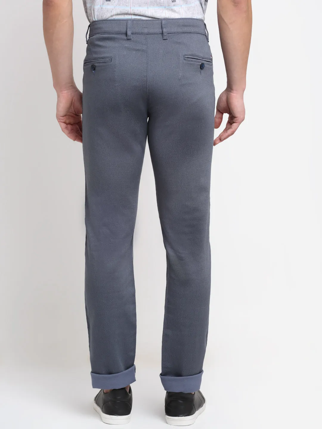 Men's Casual Flat front Grey  Trousers