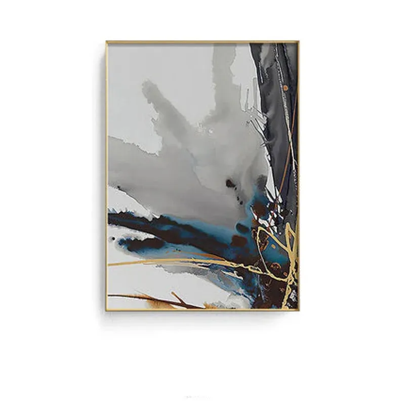 Modern Abstract Floral Wall Art Fine Art Canvas Prints Blue Gray Botanical Pictures For Living Room Bedroom Wall Art Decor