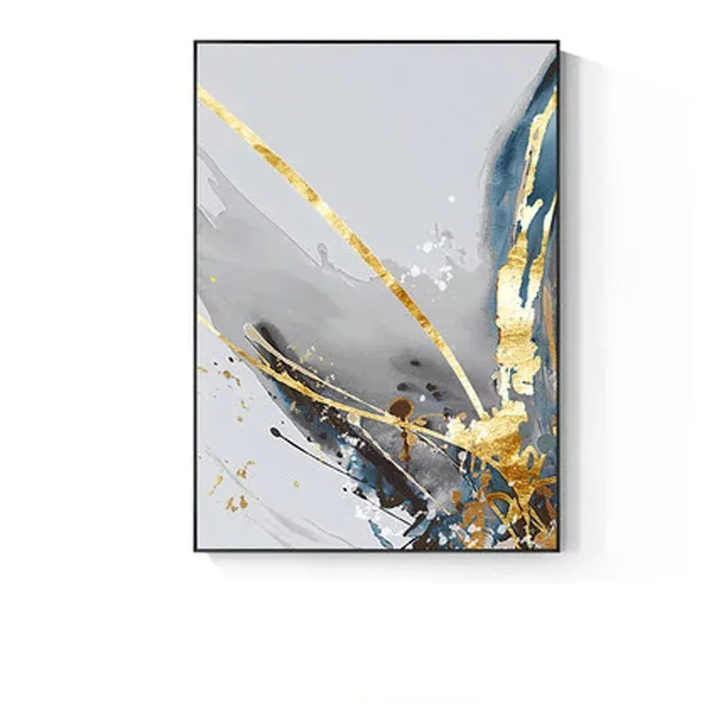 Modern Abstract Floral Wall Art Fine Art Canvas Prints Blue Gray Botanical Pictures For Living Room Bedroom Wall Art Decor