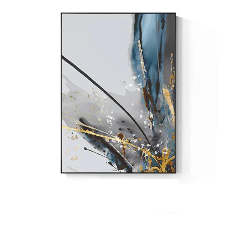 Modern Abstract Floral Wall Art Fine Art Canvas Prints Blue Gray Botanical Pictures For Living Room Bedroom Wall Art Decor