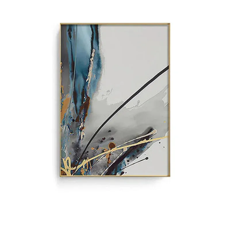 Modern Abstract Floral Wall Art Fine Art Canvas Prints Blue Gray Botanical Pictures For Living Room Bedroom Wall Art Decor