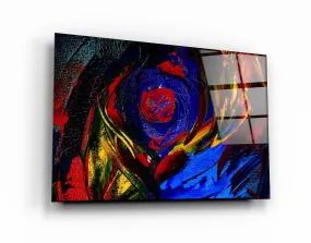 ・"Abstract Colorful Shapes"・Glass Wall Art