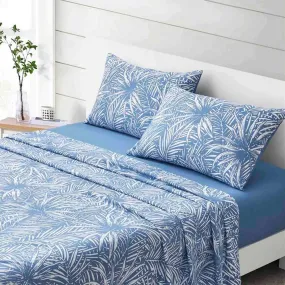 Sheet Set Blue Palm - Single