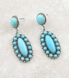 Turquoise Flower Post Earrings