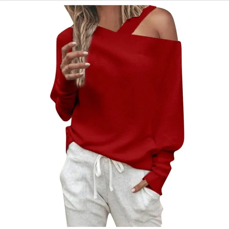 Women's Off-shoulder Long Sleeve T-shirt