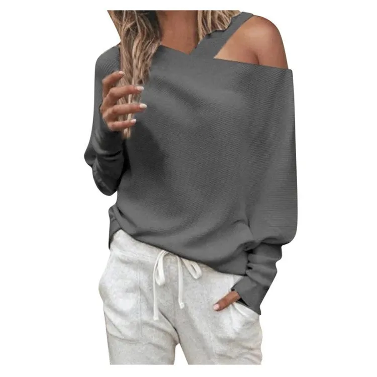 Women's Off-shoulder Long Sleeve T-shirt